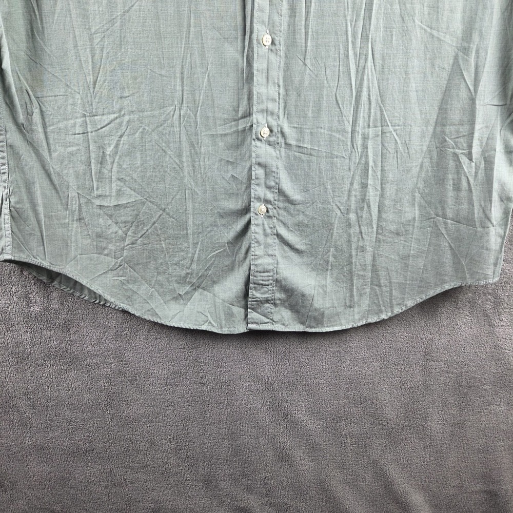 NWT J Crew Secret Wash Classic Fit Green Cotton Poplin Oxford Shirt Mens XL - Picture 3 of 13